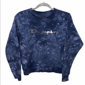 Champion Sweat Shirt Blue Tie Dye